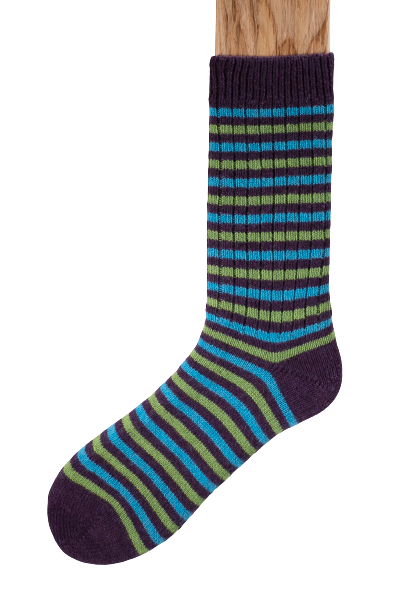 Connemara Socks - Luxury Irish Gift -  Merino Stripes - MS07