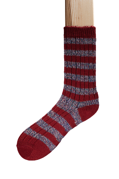 Connemara Socks - Wool Blend - Luxury Irish Gift - Stripes - S04 - Size EU 37-41