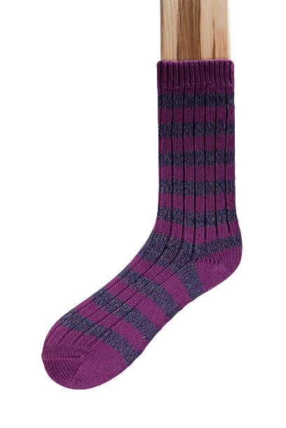 Connemara Socks - Wool Blend - Luxury Irish Gift - Stripes - SOS06