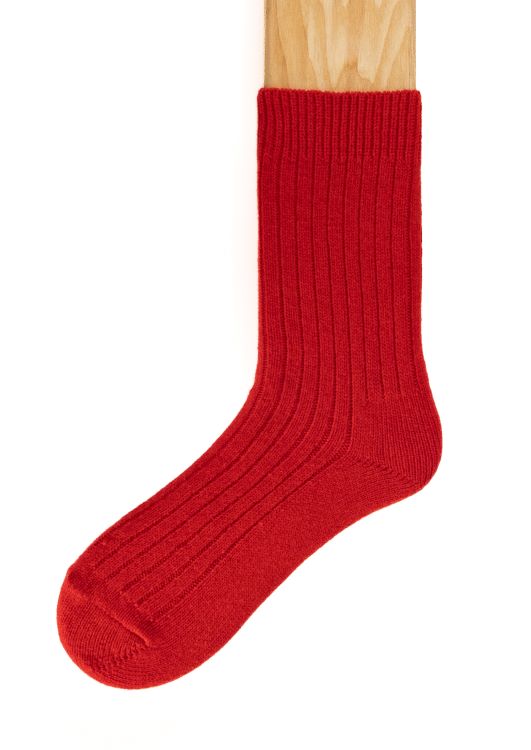 Connemara Socks - Wool Blend - Luxury Irish Gift - Merino - M01-22 - Size EU 37-41 - Red
