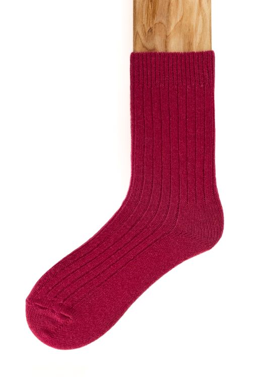 Connemara Socks - Wool Blend - Luxury Irish Gift - Merino - M03-22 - Size EU 37-41 - Cerise