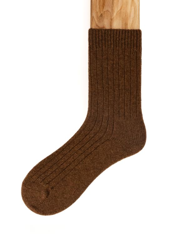 Connemara Socks - Wool Blend - Luxury Irish Gift - Merino - M04-22 - Size EU 37-41 - Brown