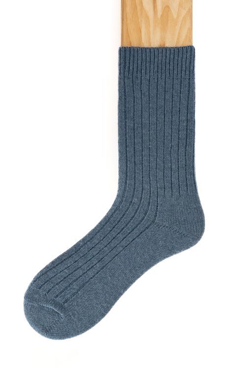 Connemara Socks - Wool Blend - Luxury Irish Gift - Merino - M05-22 - Size EU 42-46 - Light Blue